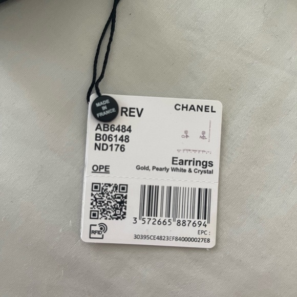 Faux Pearl & Strass ‘CHA-NEL’ Earring Jacket Stud Earrings - Picture 6 of 6